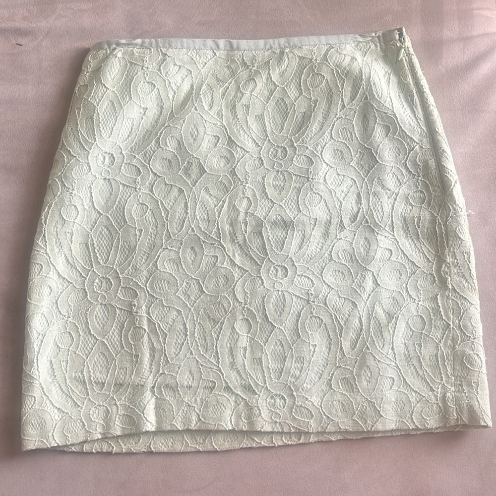 LOFT Mint Green Eyelet Skirt - Size 4